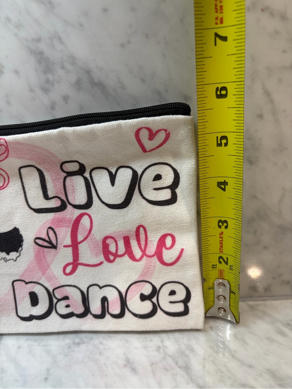 Live Love Dance Ballerina Canvas Zipper Pouch NWOT - Picture 3 of 4
